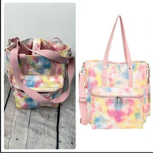 Madden Girl Canvas Market Tote Tie Dye Rainbow